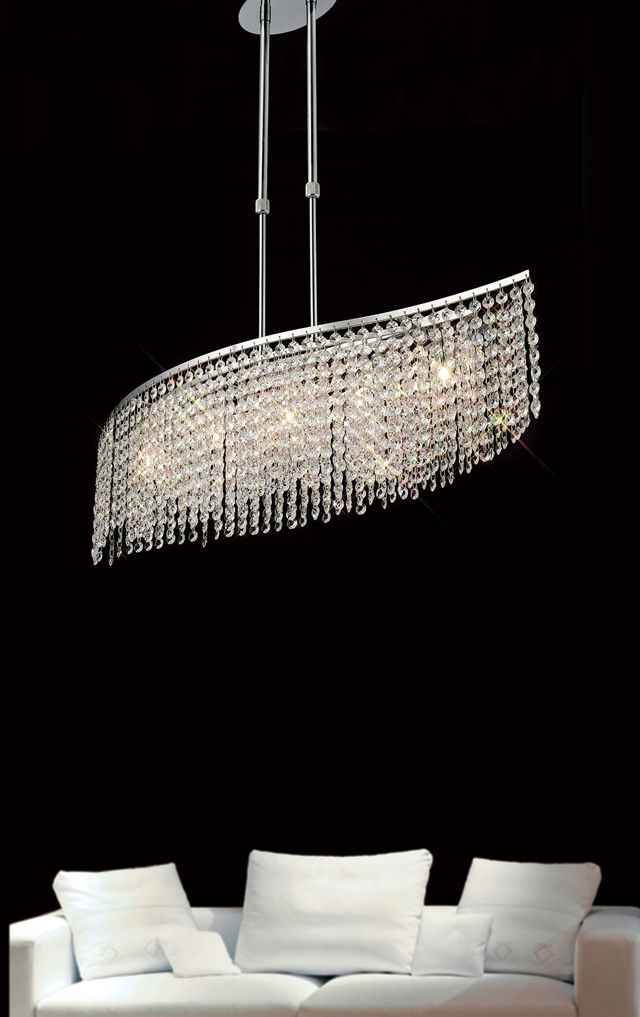 Fabio Crystal Ceiling Lights Diyas Linear Crystal Fittings